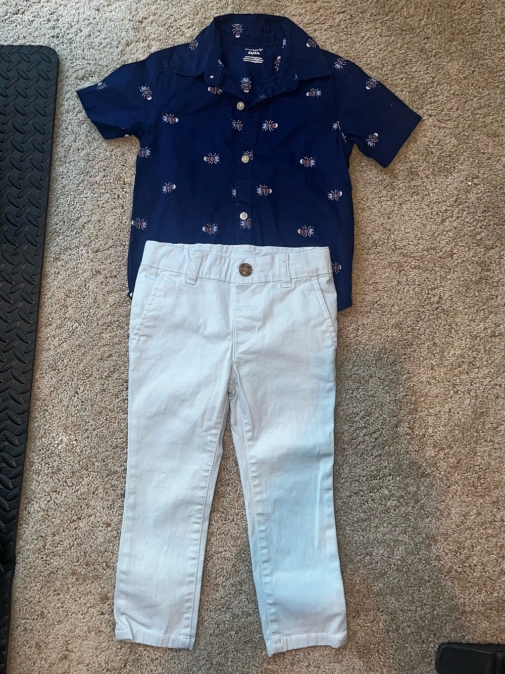 2T Navy Shirt w/ Light Blue Bottom Set